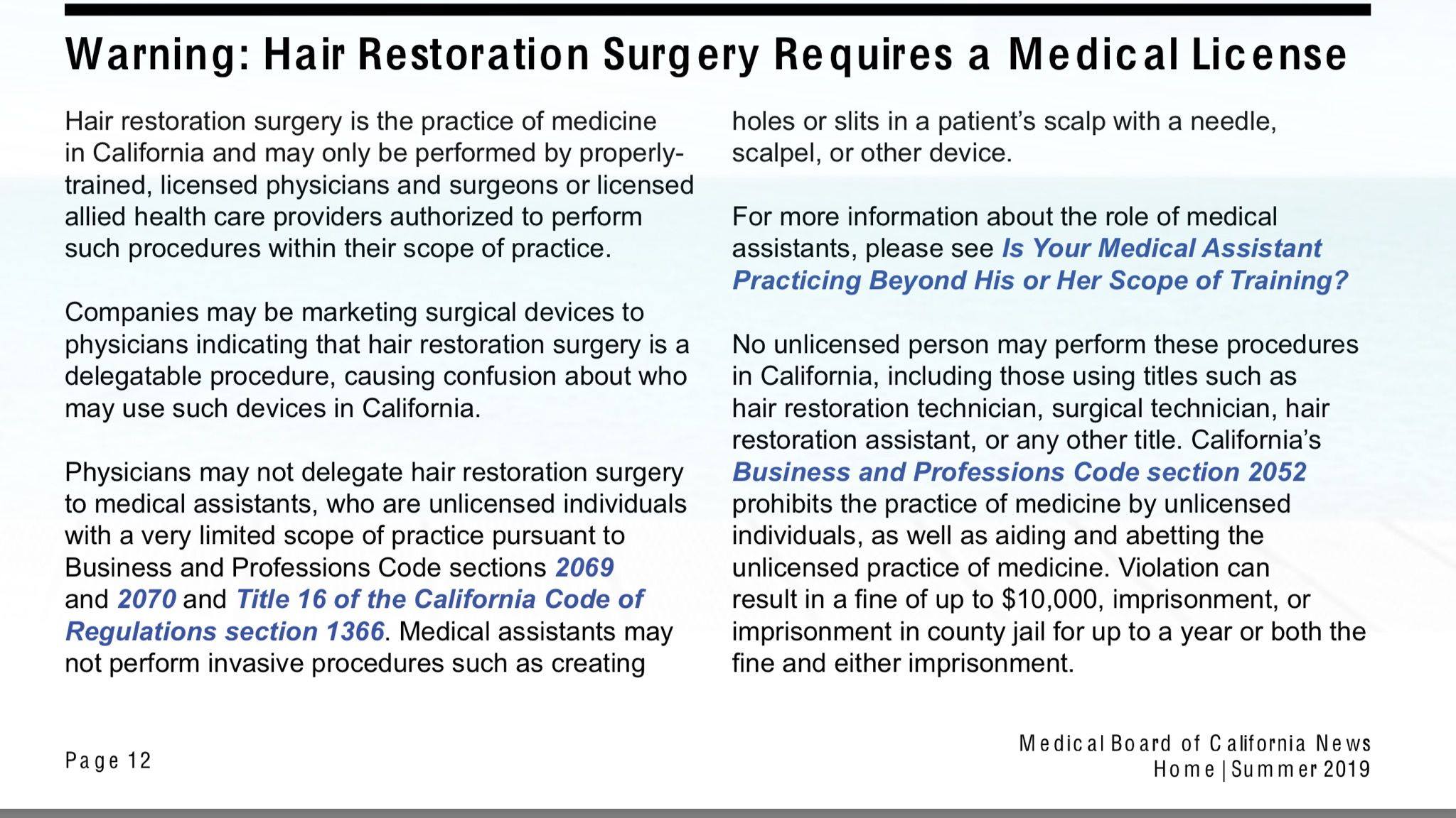 Restoration Procedures and Information