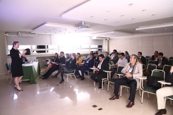 Dr. Wasserbauer leading a workshop on eyebrow hair transplantation.